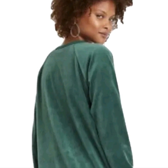 knox rose women’s pullover crewneck velvety sweatshirt-verde Green - Picture 11 of 12